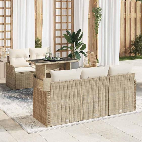 Ensemble de canapé de jardin 6 pcs Beige 100 x 55 x 73 cm