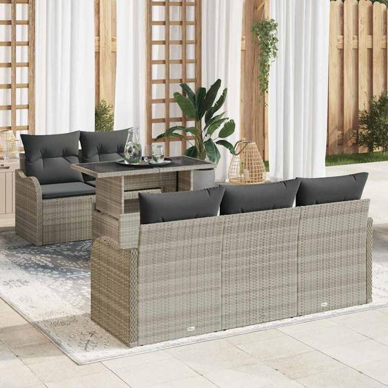 Ensemble de canapé de jardin 6 pcs Gris clair 100 x 55 x 73 cm