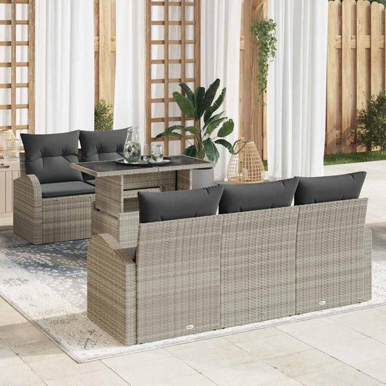 Ensemble de canapé de jardin 6 pcs Gris clair 100 x 55 x 73 cm
