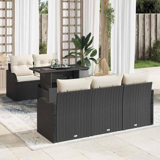 Ensemble de canapé de jardin 6 pcs Noir 100 x 55 x 73 cm