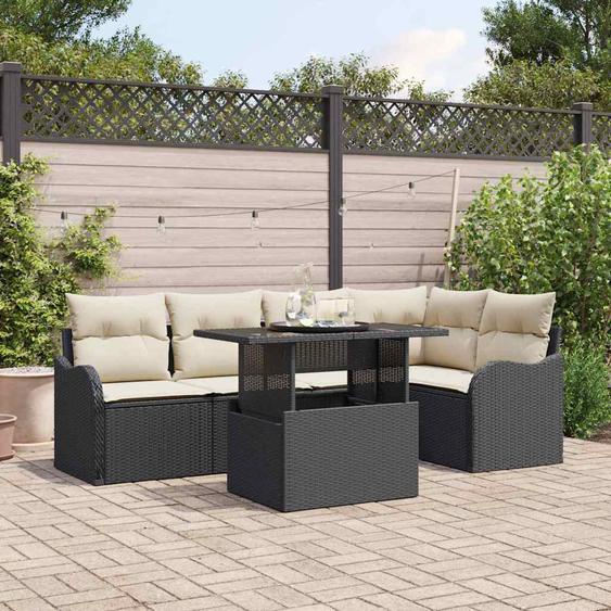 Ensemble de canapé de jardin 6 pcs Noir 100 x 55 x 73 cm