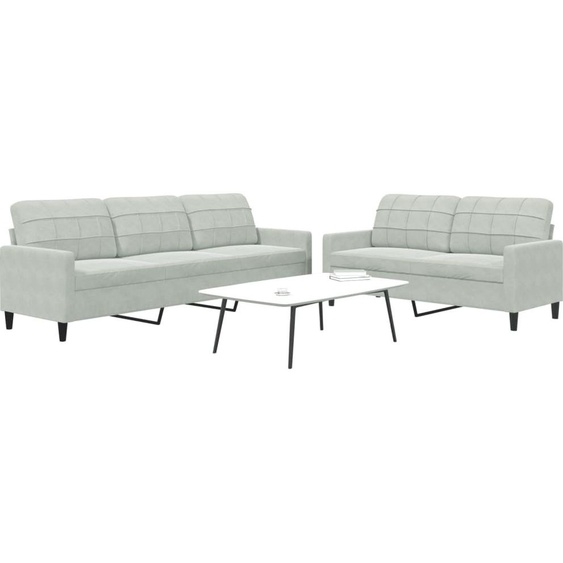 Ensemble de canapé design 2 pièces avec coussins Gris clair Velours, Canapés-lits 2024 Nouveau