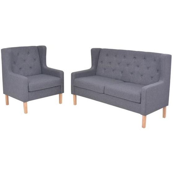 Ensemble de canapés 2 pcs tissu gris