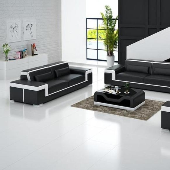Ensemble de canapés 3+1+1 places design Canapés rembourrés Canapé cuir Relax Moderne