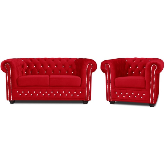 Ensemble De Canapés 3+1 Places Rembourré Bleu Classique Garniture