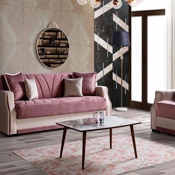 Ensemble De Canapés 3+1 Places Textile Bois Canapé Moderne