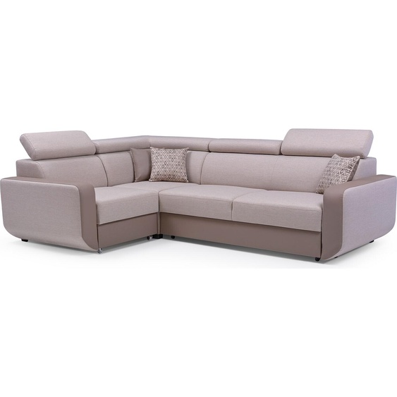 Ensemble de canapés dangle Cappucino coin rembourré MILO coin avec fonction de couchage sommier 205x126cm