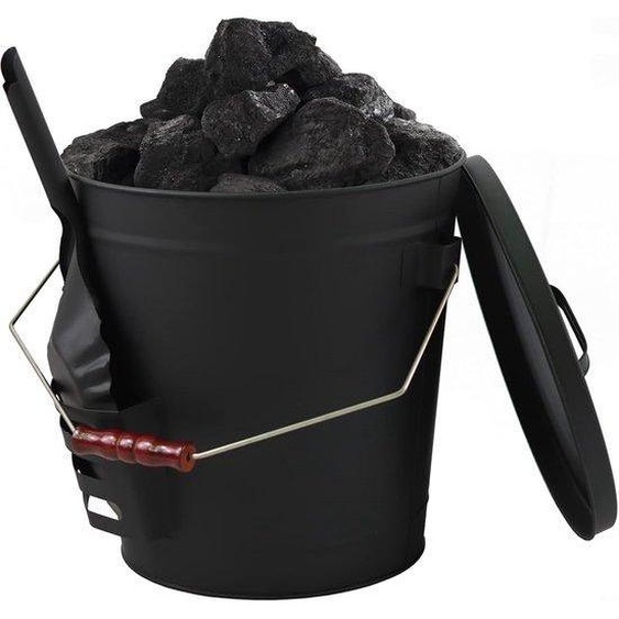 Ensemble de charbon avec manche et pelle, pelle à charbon, ensemble de manches, pelle à charbon avec couvercle pour cheminée et barbecue