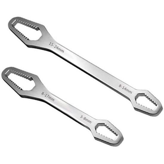 Ensemble de clés Torx réglables Ibenzoa® – 2 pièces, têtes auto-serrantes double face pour écrous et vis de 3 à 24 mm (18-1516 pouces), acier chrome-vanadium HRC60, 22 tailles
