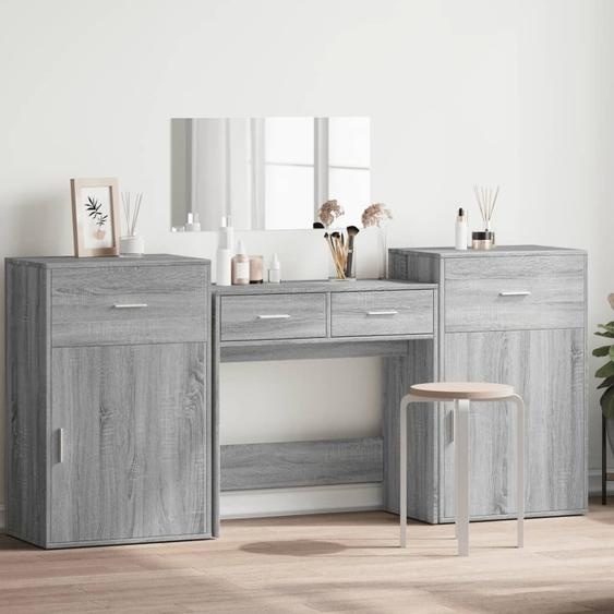 ensemble de coiffeuse 4 pièces Gris Sonoma Bois composite
