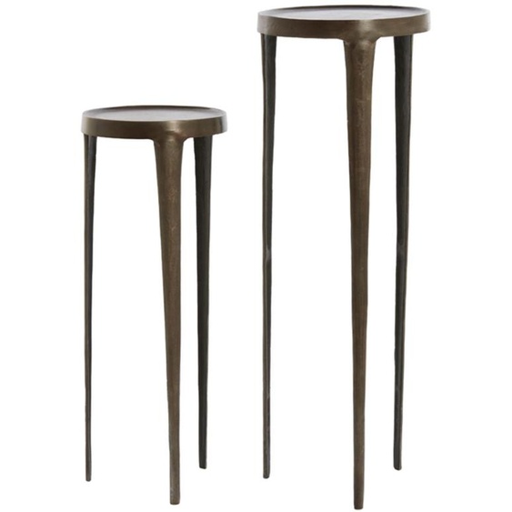 Ensemble de colonnes Light & Living TOBIAS en brun foncé – Ø30x80+Ø35x100 cm