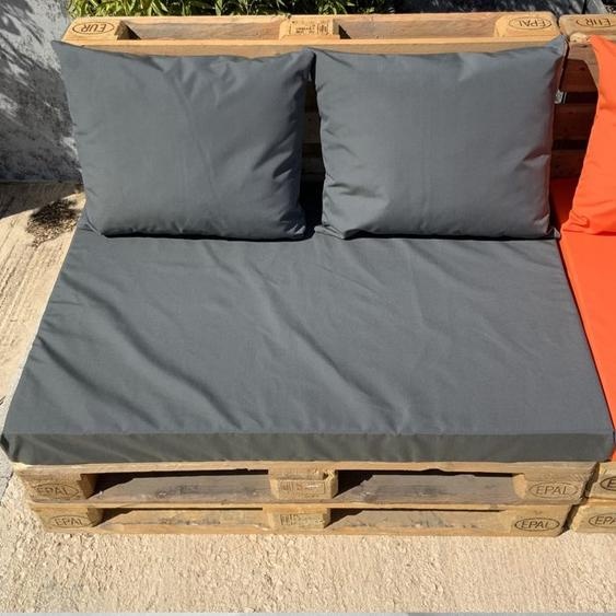 Ensemble de coussins palette en tissus téflon supérieur Gris anthracite 80x120x5 cm