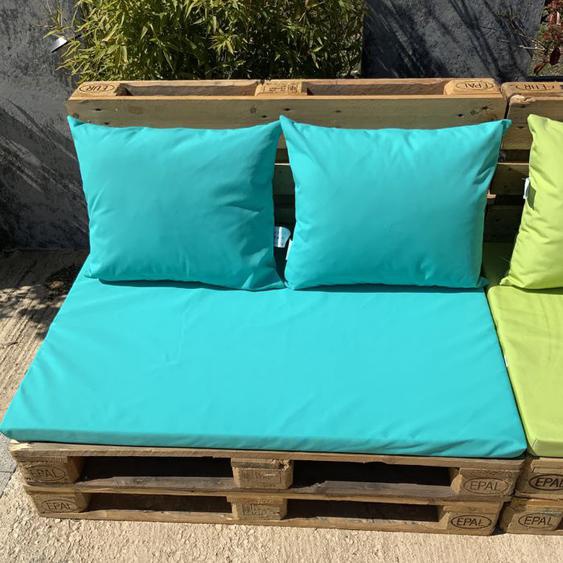 Ensemble de coussins palette en tissus téflon supérieur Turquoise 80x120x10 cm