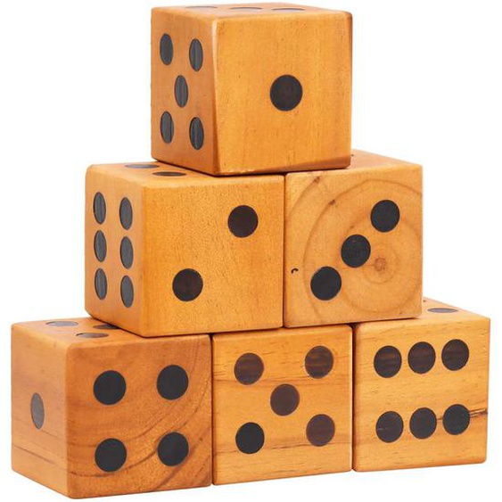 Ensemble de dés géants de jardin 6 pcs Bois de pin massif