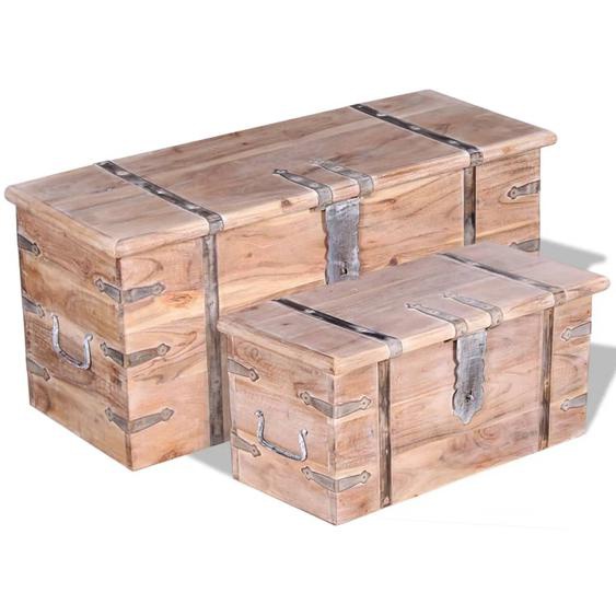Ensemble de deux coffres de rangement Bois dAcacia
