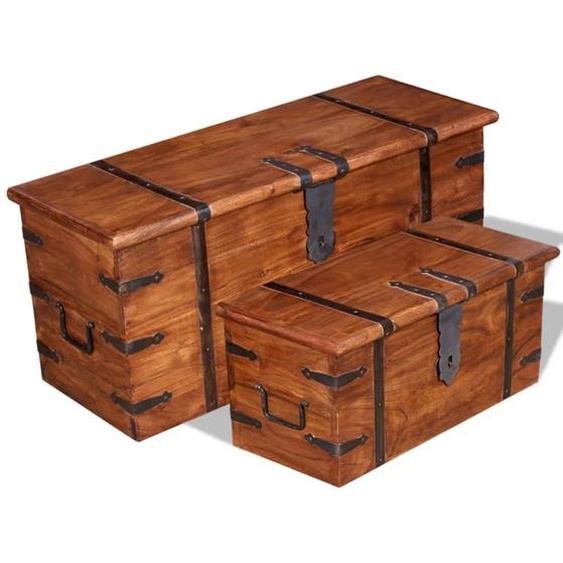 Ensemble de deux coffres de rangement Bois massif