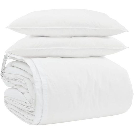 Ensemble de Duvet avec oreiller 3 pcs Blanc Plume de canard