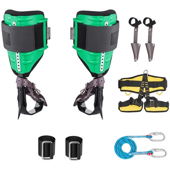 Ensemble de harnais descalade SucceBuy, équipement descalade darbres avec sangles réglables et crampons, capacité de charge jusquà 159 kg, hauteur réglable de 39,1 à 47 cm, crampons en acier pour lentretien des arbres, la récolte des fruits et la chasse