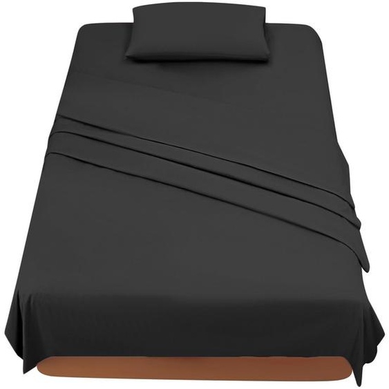 Ensemble de housses de couette en microfibre pour lit de 90 cm, couleur noire