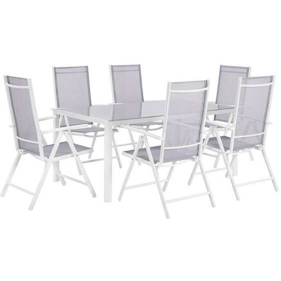 Ensemble de jardin 6 places en aluminium gris CATANIA