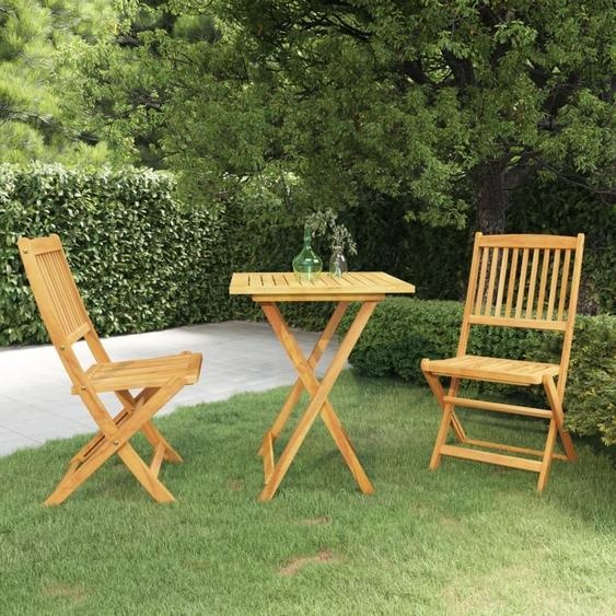 Ensemble de jardin design 3 pièces pliable en bois massif dacacia, Meubles de jardin 2024 Nouveau