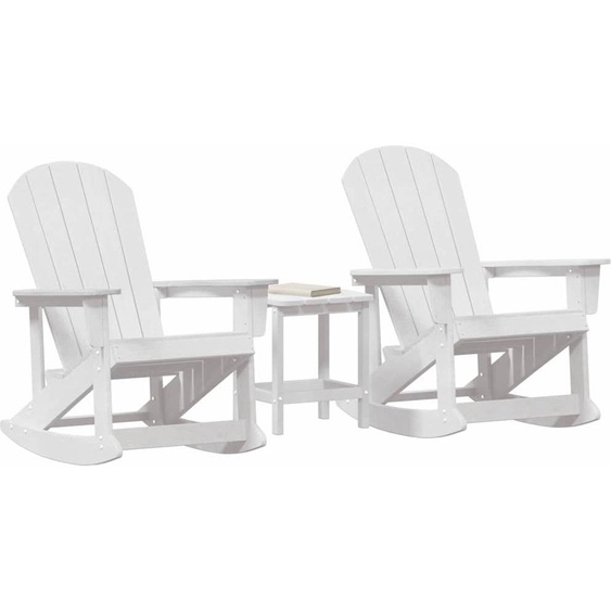 Ensemble salon de jardin 3 pièces blanc HDPE