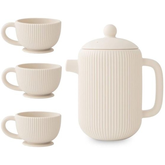 Ensemble De Jeu Thé En Silicone Cambridge Blue (4 Pièces) Beige