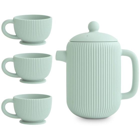 Ensemble De Jeu Thé En Silicone Cambridge Blue (4 Pièces) Bleu
