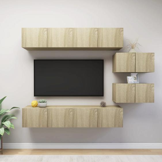 Ensemble de meuble TV 6 pcs Chêne sonoma Bois dingénierie