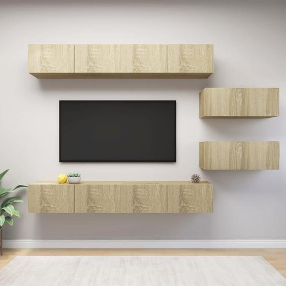 Ensemble de meuble TV 6 pcs Chêne sonoma Bois dingénierie