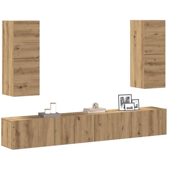 Ensemble de meuble TV mural 4 pcs chêne artisanal