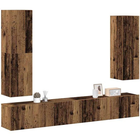Ensemble de meuble TV mural 4 pcs vieux bois bois dingénierie