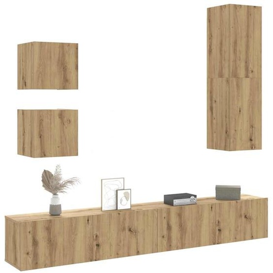 Ensemble de meuble TV mural 5 pcs chêne artisanal