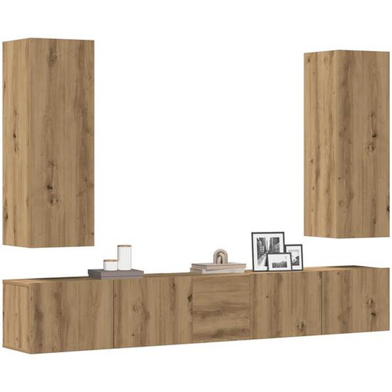Ensemble de meuble TV mural 5 pcs chêne artisanal