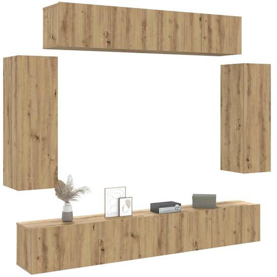 Ensemble de meuble TV mural 6 pcs chêne artisanal