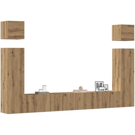 Ensemble de meuble TV mural 6 pcs chêne artisanal