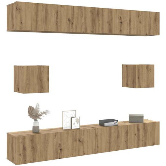 Ensemble de meuble TV mural 6 pcs chêne artisanal
