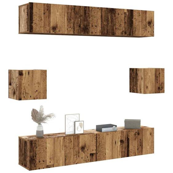 Ensemble de meuble TV mural 6 pcs vieux bois bois dingénierie