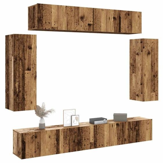 Ensemble de meuble TV mural 6 pcs vieux bois bois dingénierie