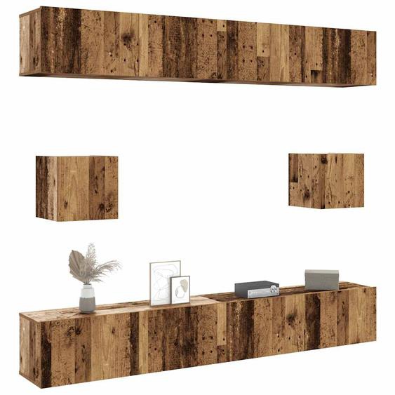 Ensemble de meuble TV mural 6 pcs vieux bois bois dingénierie