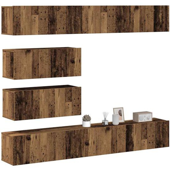 Ensemble de meuble TV mural 6 pcs vieux bois bois dingénierie