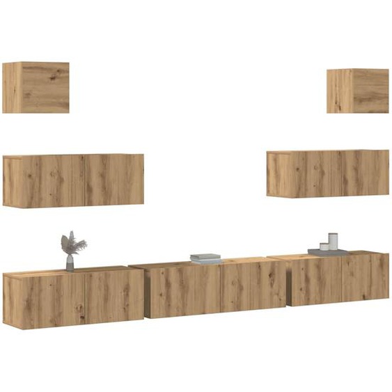 Ensemble de meuble TV mural 7 pcs chêne artisanal