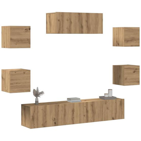Ensemble de meuble TV mural 7 pcs chêne artisanal