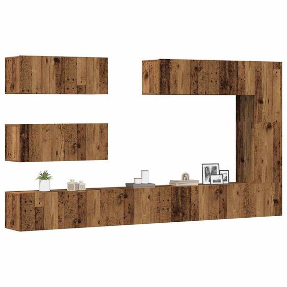 Ensemble de meuble TV mural 7 pcs vieux bois bois dingénierie