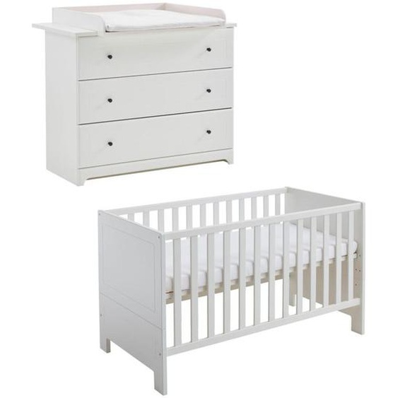 Ensemble de meubles lit bébé - ArthurBerndt - Thilo - Blanc - Bois