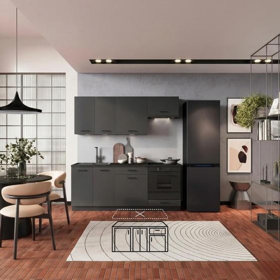 Ensemble de meubles de cuisine ANIKA longueur 2m graphite