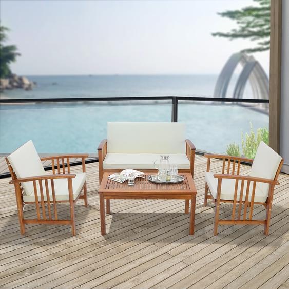 Ensemble de meubles de jardin Brissogne 4 pièces en acacia