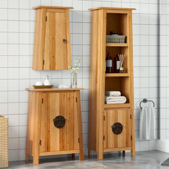 Ensemble de meubles de salle de bain 3 pcs bois de pin massif