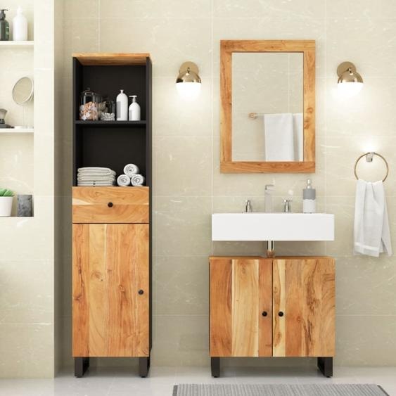 Ensemble de meubles de salle de bain 3 pcs bois massif dacacia