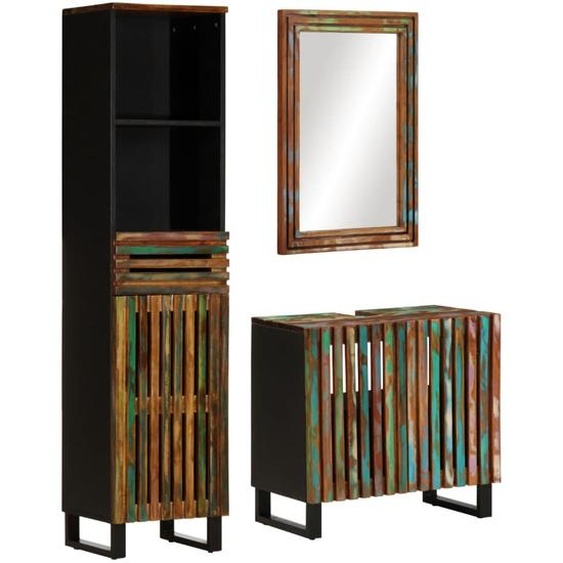 Ensemble de meubles de salle de bain 3 pcs bois massif dacacia